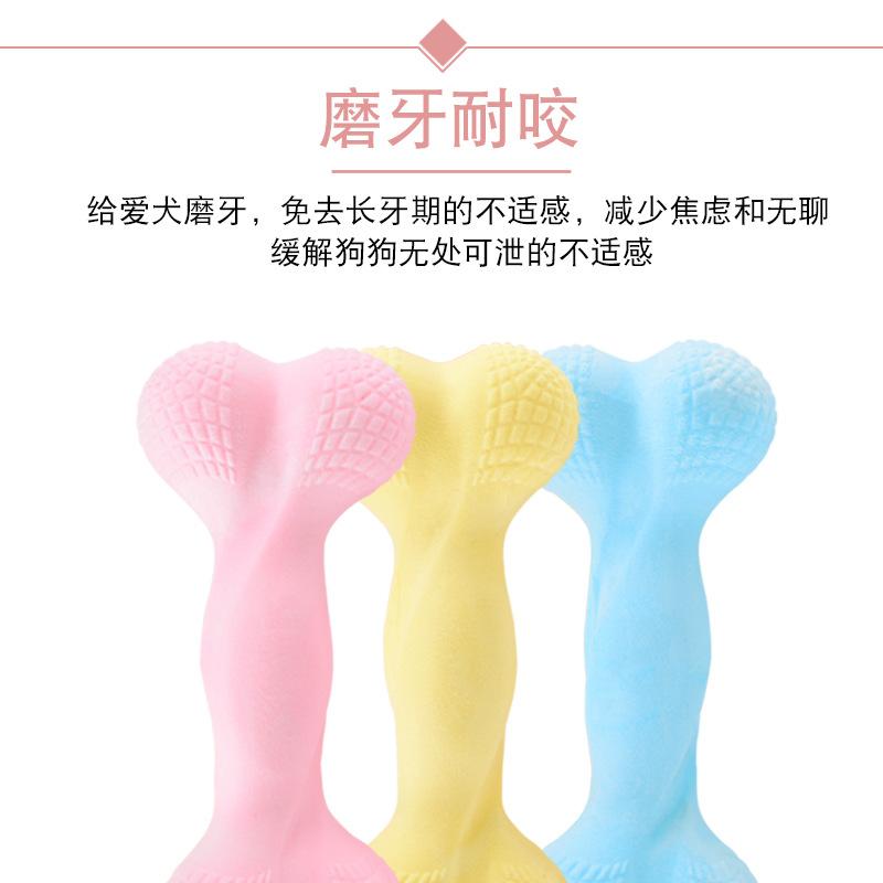 Pet Dog Toy Milk Flavor TPR Foam Bone Teeth Cleaning Chew Toy for Small Large Dogs Macaron Dog Bone