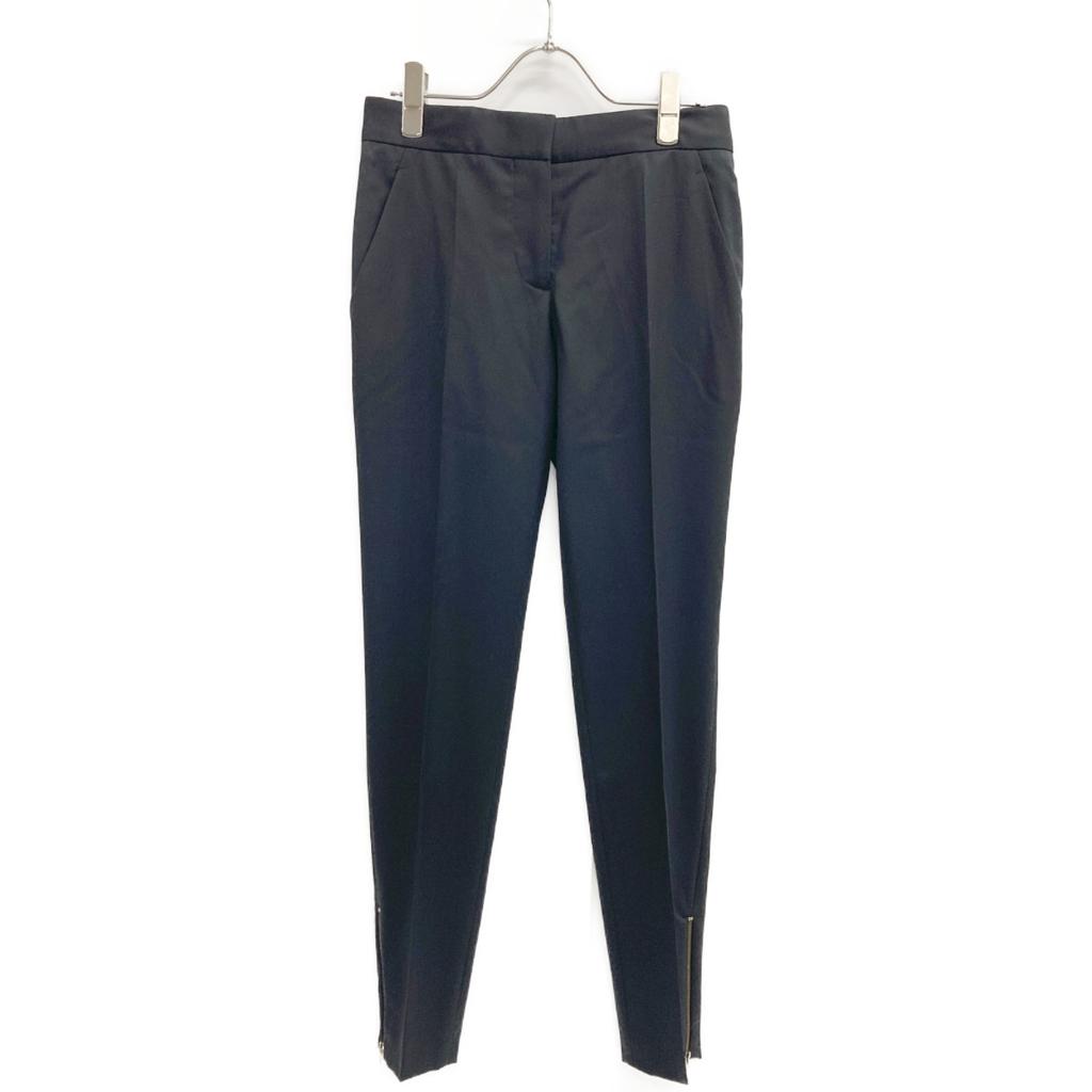 Stella Mccartney 531844 Svarte ullbukser med sidesglidelås, senterfold og avsmalnende ben Deler 34 svartBrukt