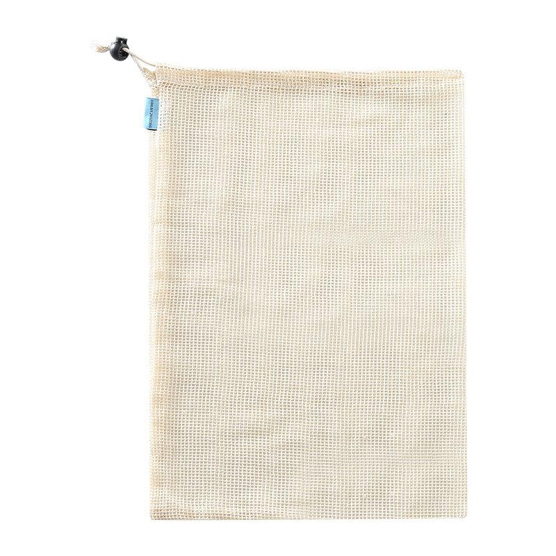 Vegetables Fruits Net Bag Drawstring Pocket Cotton Mesh Storage Pouch Shopping Bag For Daily Supermarket Use
