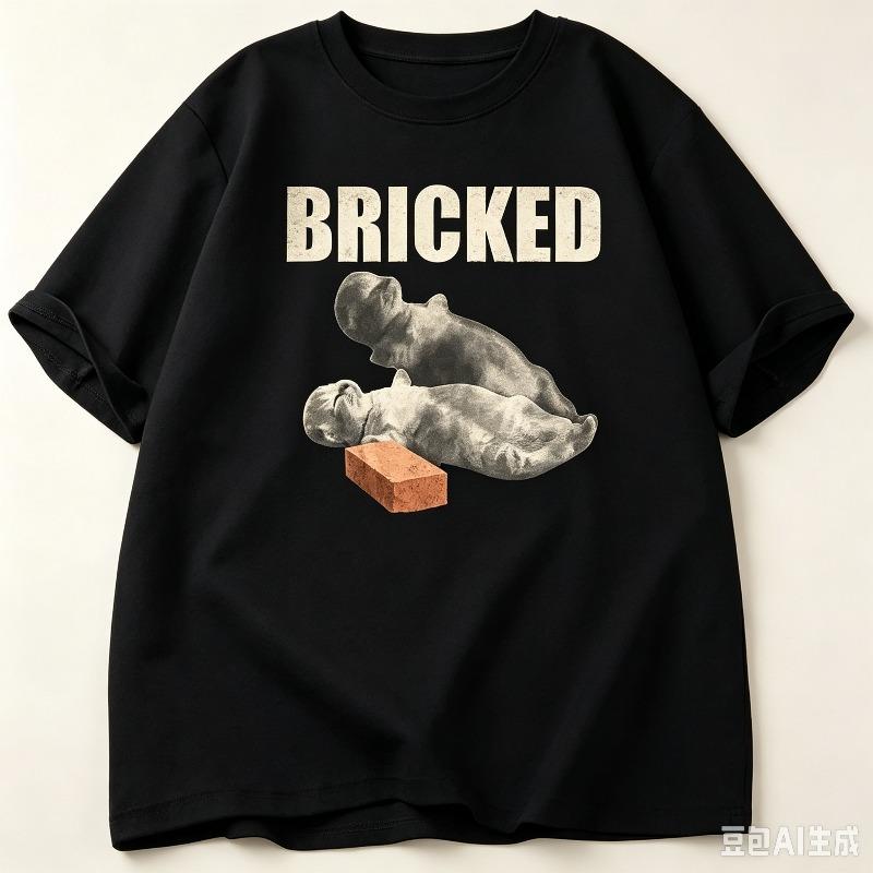 Funny Casual Short Sleeve Tshirt Bricked Otter Brick Meme Print Unisex Daily Summer Soft Loose Basic Tee