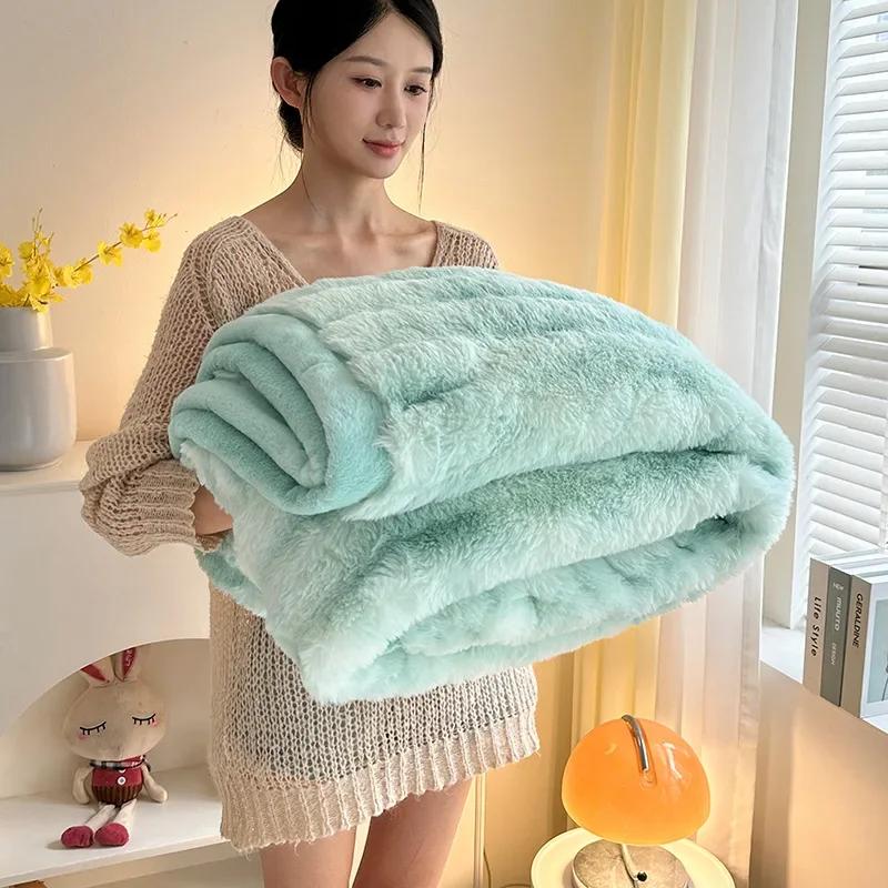 

2024 new tie-dye double-sided Persian fleece Roman column blanket high gram weight blanket nap blanket thickened 70x100cm 1pcs