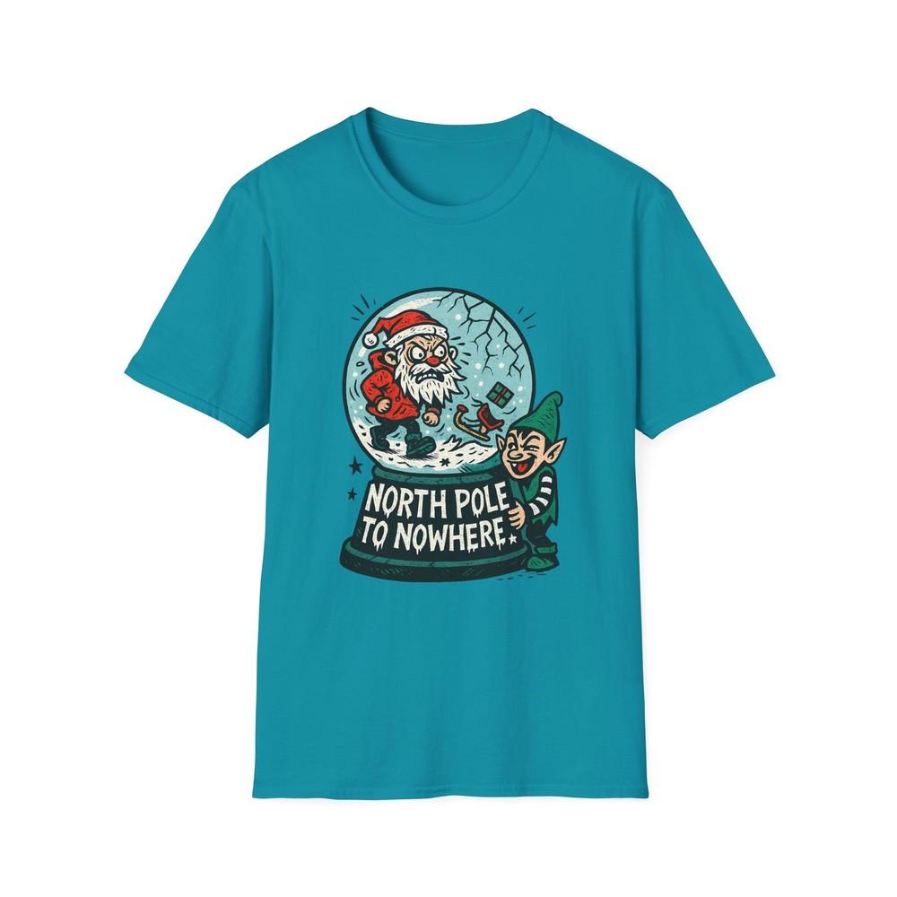 

Unisex Softstyle T-Shirt Santa Snow Globe Elf Chaos Sleigh Funny Holiday XL