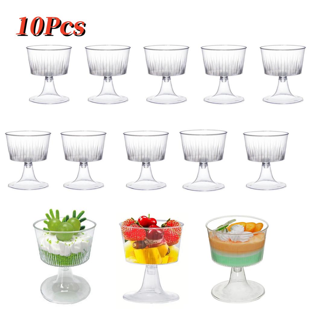 10PCS Disposable Plastic Dessert Cup Ice Cream Cup Small Wine Cup Plastic Dessert Cup Perfect for Fruit Ice Cream Pudding