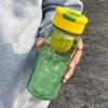 Plastic Water Bottle Built in Tea Strainer Clear Body 650ml Sport Water Bottle for   Staff
