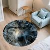 Fierce Wolf pattern round rug,Carpet Rug for Living Room Bedroom Sofa Playroom Decor,Non-slip Floor Mat,Holiday Gifts and Birthday Gifts