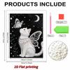 DIY White Cat Pearl Art Painting for Adults/Beginners Gift Home Decor Pearl Gem Paintings Picture Arts Craft 30x40cm Without Frame