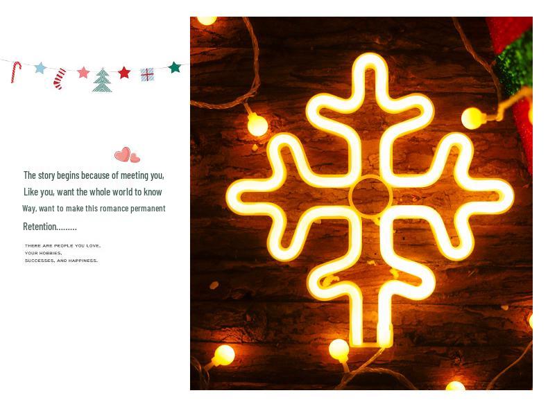 Christmas Neon LED Night Light - Influencer-Inspired Holiday Bedroom Decoration