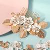 Retro Leaf Flower Hair Comb Hairpin Set Bride Wedding Headdress Handmade Hair Accessories Hairpin Comb