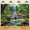 1pc Garden Waterfall Backdrop Tapestry - Polyester Fabric, Machine Washable, Suitable for Bedroom Living Room Decoration