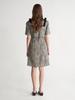 Kaie Black & Gray Mix Denim Square Neck Ribbon Dress