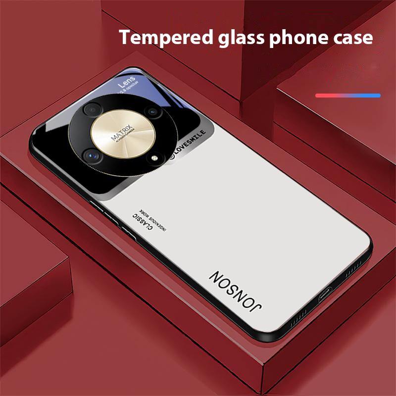 Large Window Green For Honor Magic 6 50 70 90 Lite X7b 200 Pro Nova 10 Nova 5T X6 P30 Pura 70 Ultra Tempered Glass Phone Case