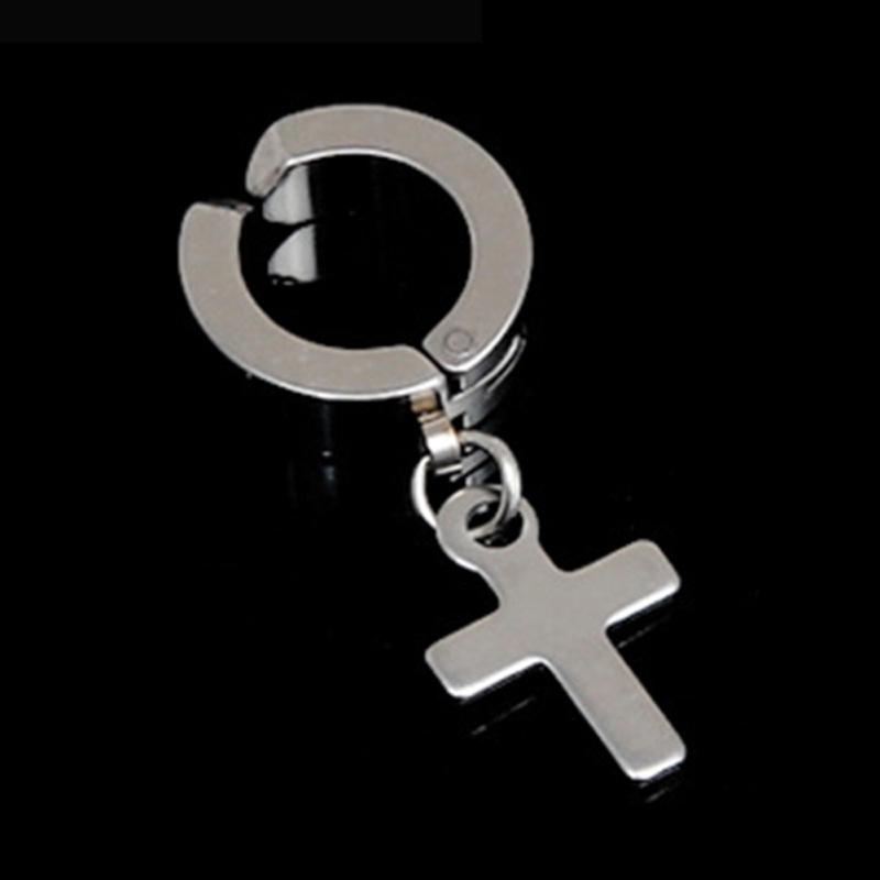 RUI RUI YU Fashion Rockový hypoalergénny doplnok do uší z titánovej ocele v tvare kríža