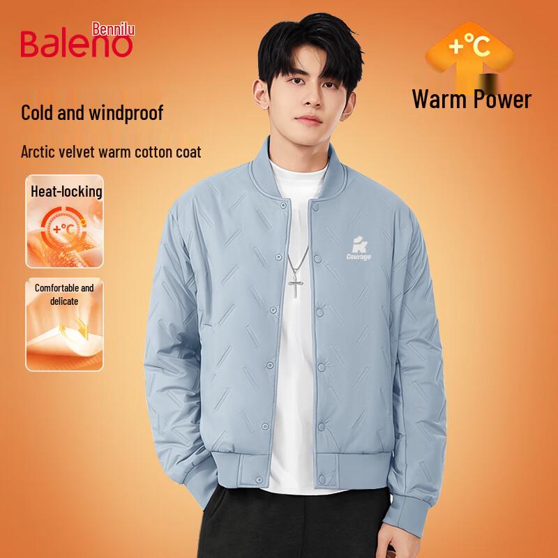 

Baleno Men s Winter Baseball Collar Padded Jacket L