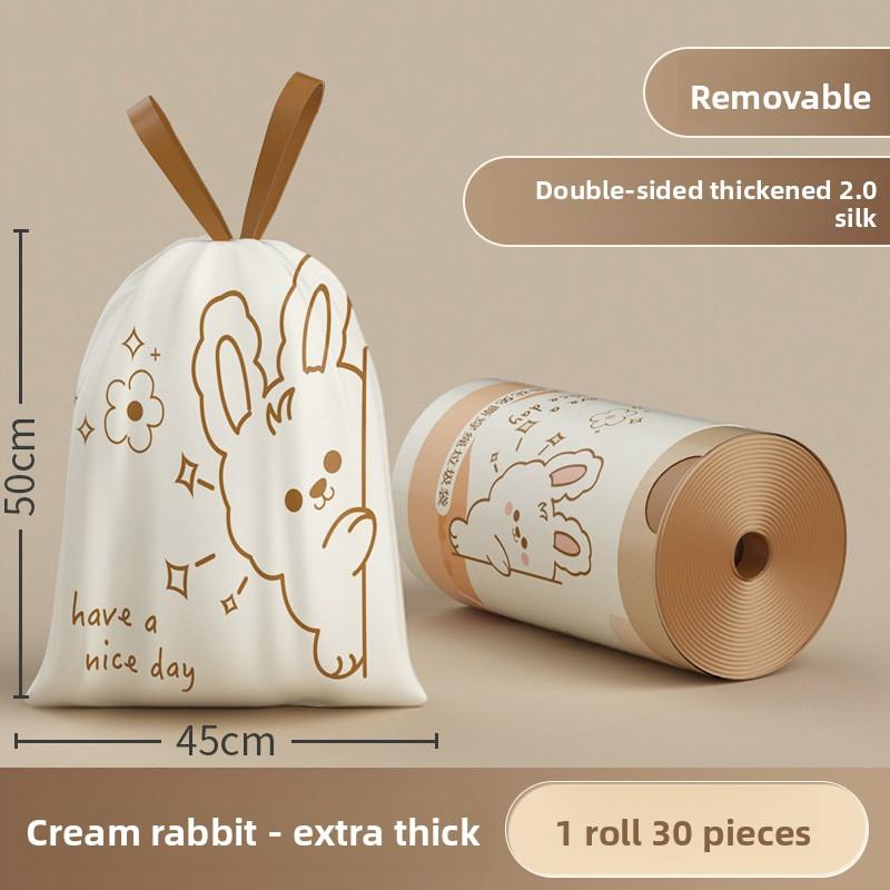 Non-stretch Garbage Bags for Household Use, Thick and Portable, Non-breakable Plastic Bags, Large Size