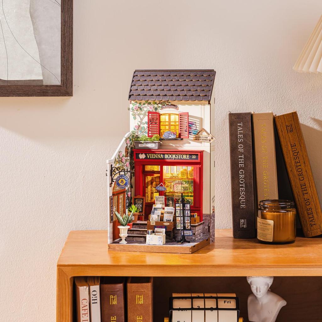 ROBOTIME Rolife 3D Puzzles Vienna Bookstore DIY Miniature House DG183