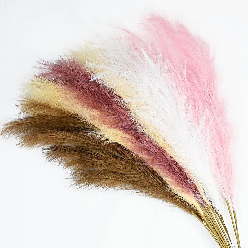 5pcs Extra Large Pampas Grass Stem 120cm Artificial Silk Flower Fluffy Faux Reed Boho Home Wedding Decoration