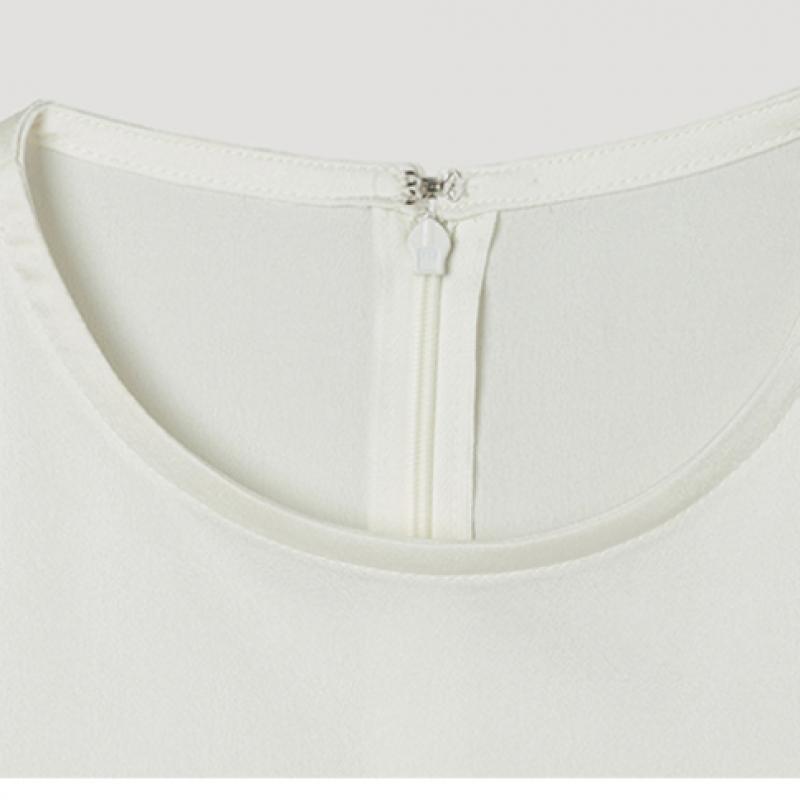 Shesmiss Satin Textured Round Neck Blouse Swwblp22070 Cr