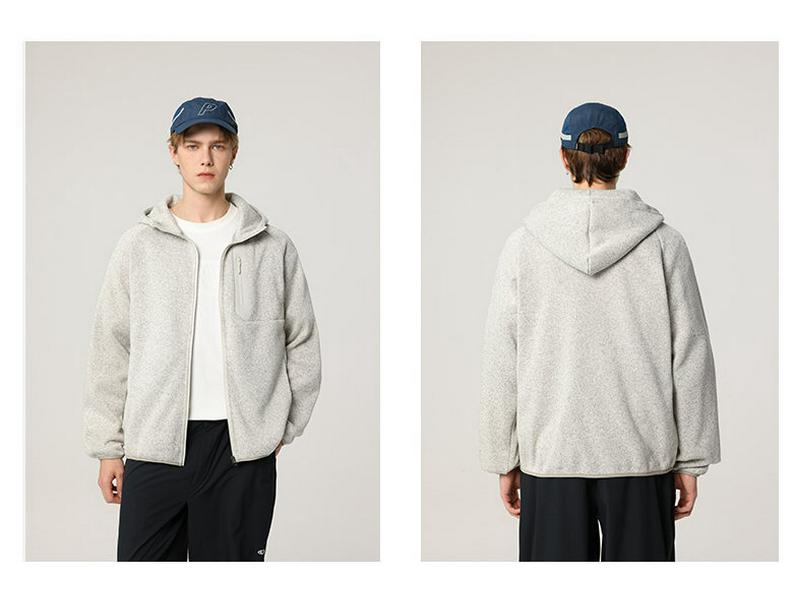 Men's Trendy Hooded Knit Fleece Cardigan Jacket - Outdoor Autumn/Winter Functional Style Series