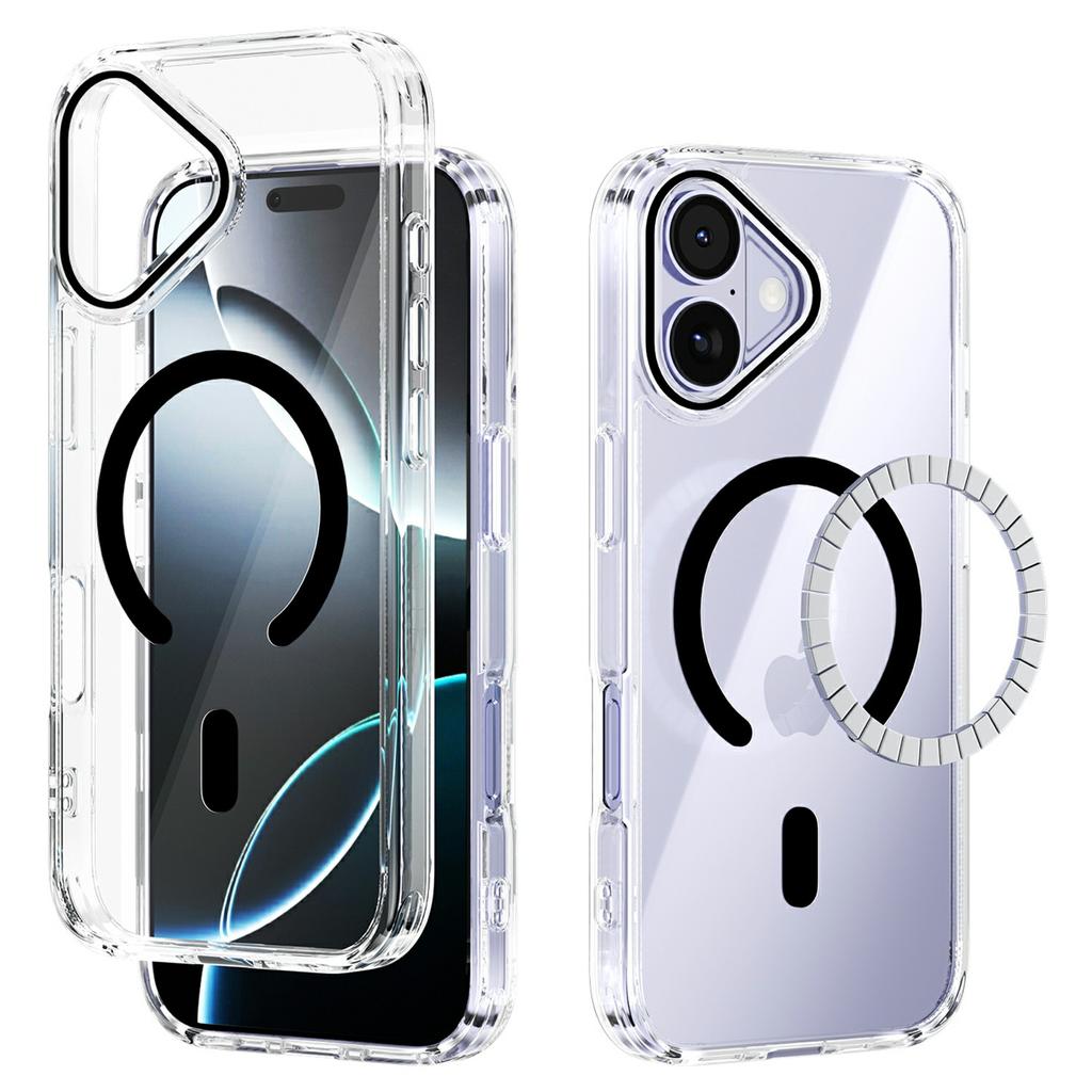 For iPhone 17 Case Compatible with MagSafe Anti Scratch Clear TPU PC Phone Back Cover