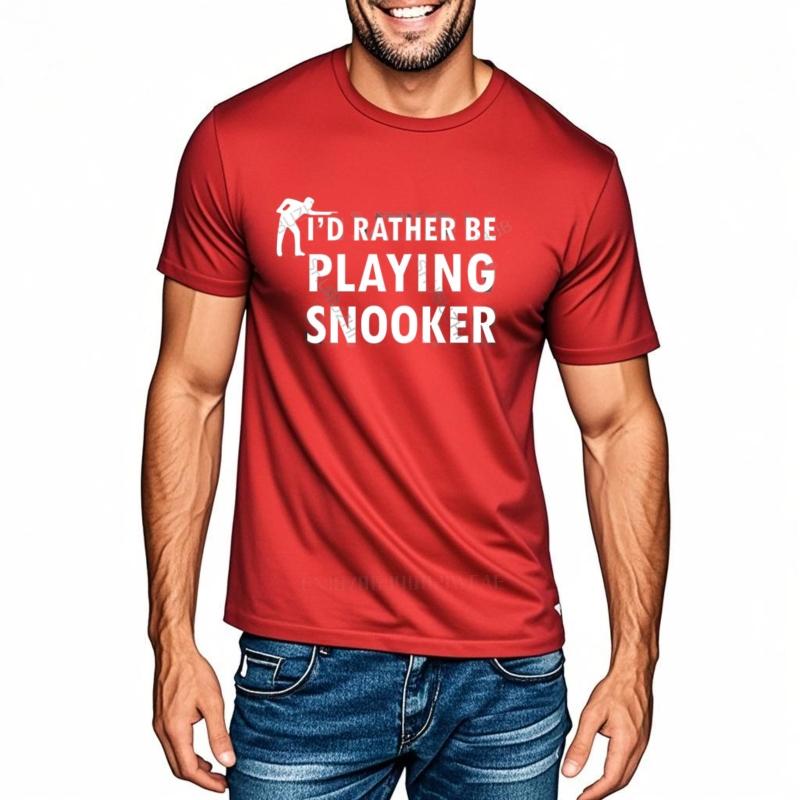 Hot Sale Mens Brand Tshirt Male Luxury Gift Tops Summer I'd Rather Be Playing Snooker Cotton Vintage T-shirt O-neck Men Teeshirt