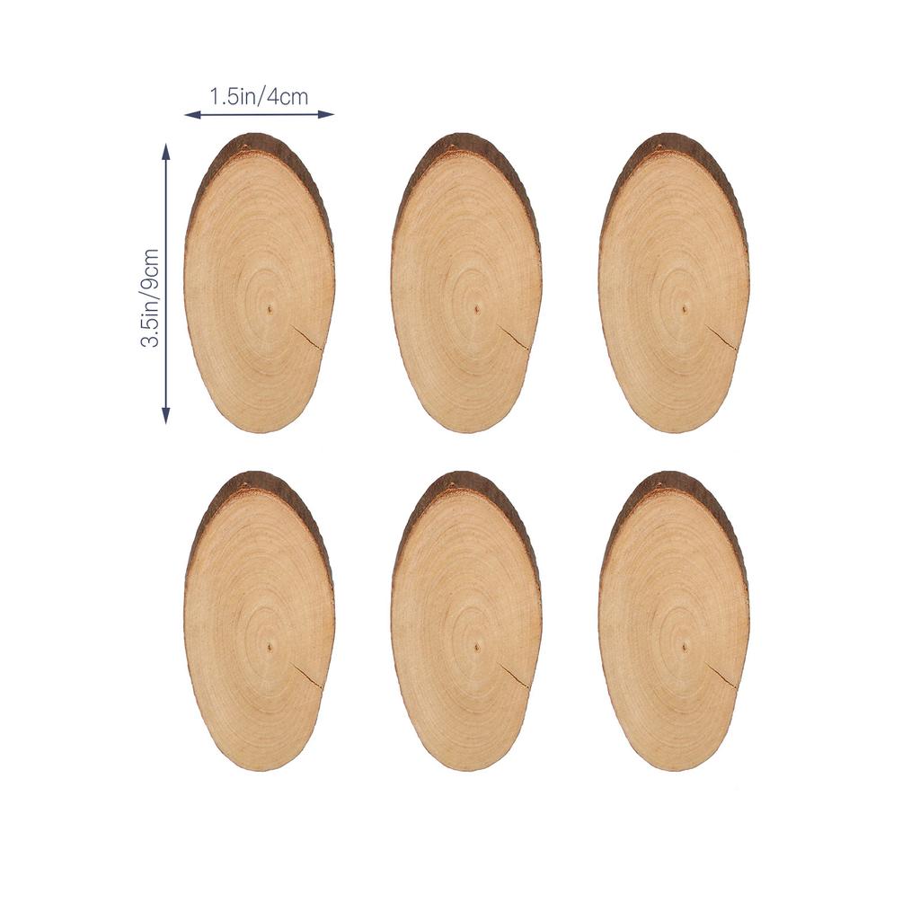 20 Pcs 4-5Cm Oval Wood Slices Natural Pine Diy Wooden Circles For Craft Wedding Decor Log Discs Handmade Coasters