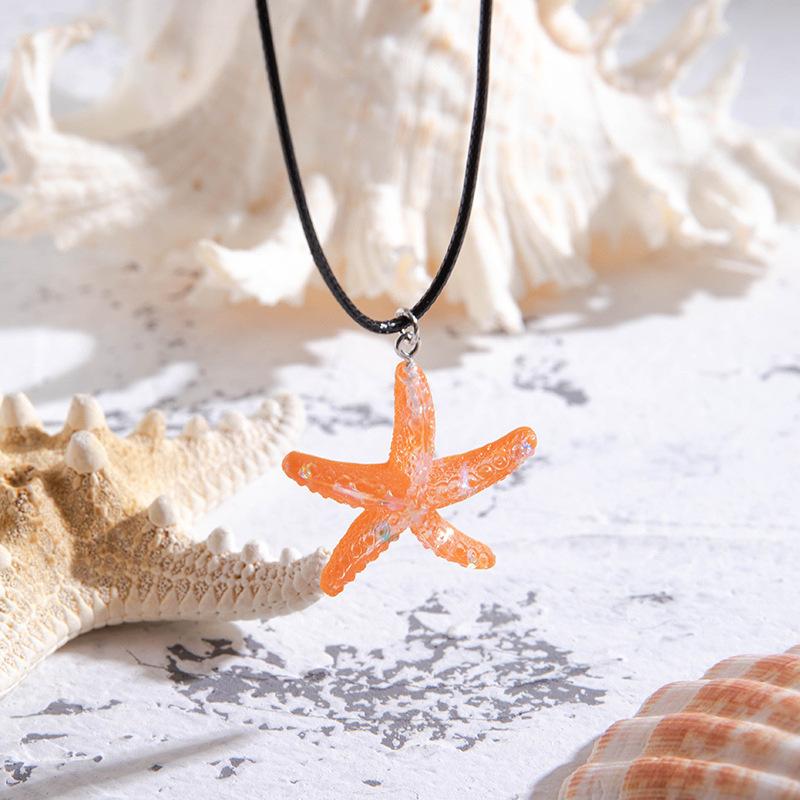 Y2K Boho Seestern Muschel Anhänger Halskette Damen Sommer Strand Schmuck Ästhetik Accessoires Geschenk