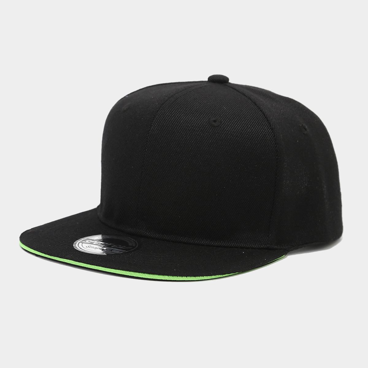 1 Stück Flacher Schirm Snapback Kappe Mode Hip Hop Baseballmütze Unisex Outdoor Trucker Caps Trendige Freizeit Sonnenhüte Gorras Adjustable black