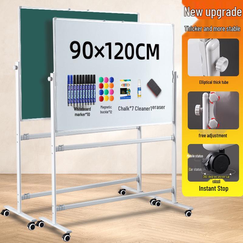 Mobiel Dubbelzijdig Magnetisch Whiteboard & Krijtbord met Standaard - Ideaal voor Thuis, Kantoor of Klaslokaal