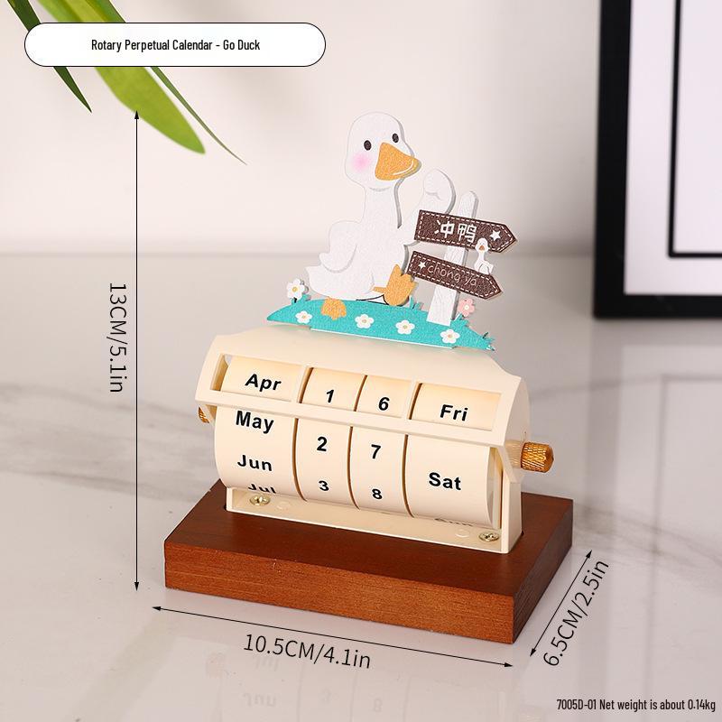 Verstelbare Roterende Eeuwigdurende Bureaukalender - Bureauornament en Home Office Decoratie.