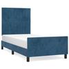 VidaXL Bed Frame with Headboard Dark Blue 90x190 Cm Velvet3125853