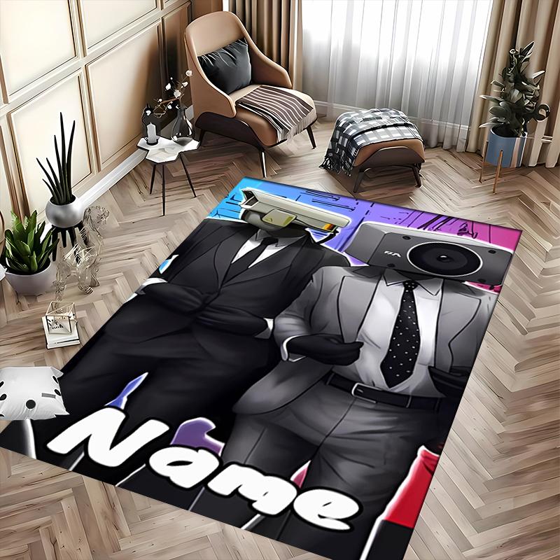Custom Personalization Skibidi Toilet Area Rug - Perfect For Kitchen, Bathroom,Laundry Room Decor Large Size Available,Gift All Seasons