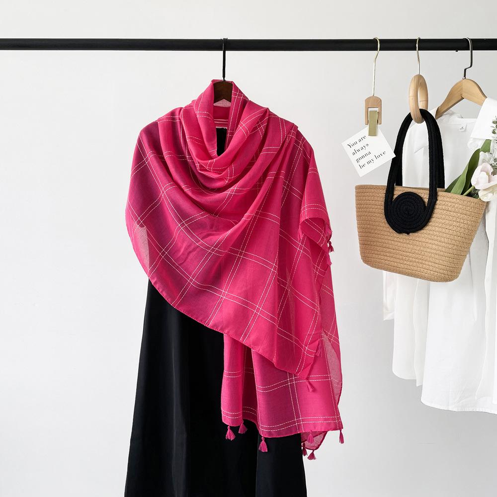 Solid Color Scarf, Women's Sunscreen Scarf, Medium To Long Scarf, Monochrome Shawl, Breathable and Sweat Absorbing Scarf
