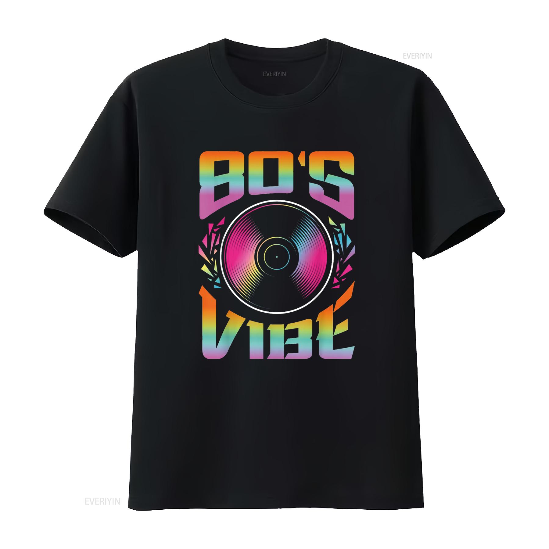 

80s Outfit Costume Party Retro 80 s Vibe T Shirt vintage Washed Stretched Breathable Comfortable designer clothes Stylish 4XL