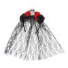 Gothic Black Lace Rose Floral Headband Halloween Skull Flower Headpiece Day of the Dead Hair Accessories