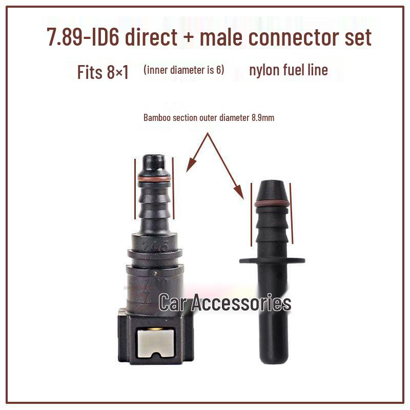 

Комплект быстроразъемных соединителей топливной магистрали 7.89ID6 для бензина, дизельного топлива, метанола - штекеры папа и мама