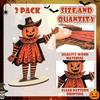 3Pcs Wooden Pumpkin Man Tabletop Decor 2D Flat Pumpkin Scarecrow Party Sign  Farmhouse Setting