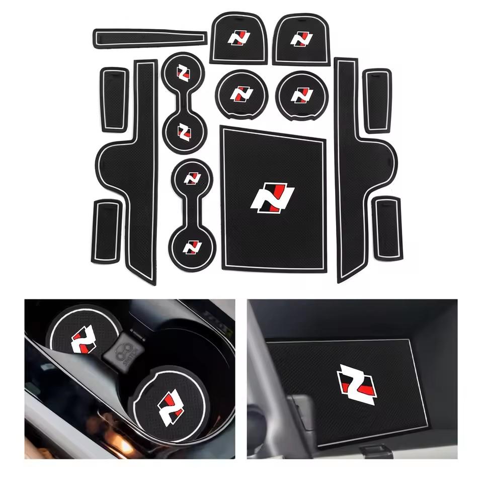 for Hyundai Elantra AVANTE 2025 2025 N Sports Style Gate Slot Mat Cup Holder Coaster Door Groove Pad Interior Accessories