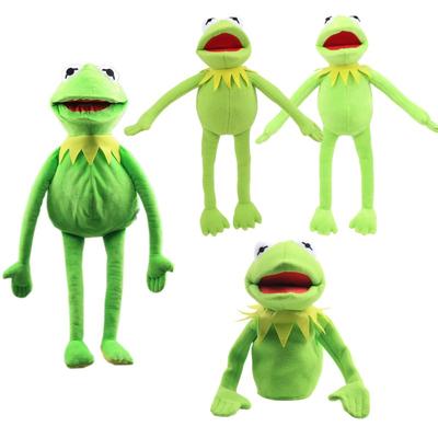 Anime Kermit Kurbağa Komik Kawaii Peluş Bebek El Kuklası Okul Çantası Kurbağa Sevimli Peluş Oyuncak Kukla Gösteri Aksesuarları Bebek İçin