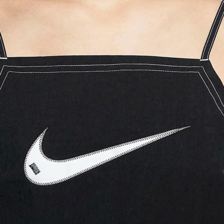 Nike Color-Block Contrast Stitching Sporty Casual Dress Women Dress Black DM6743-010