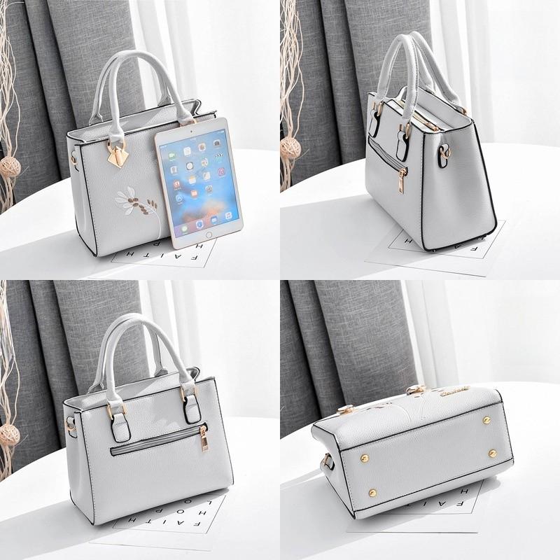 Pu Leather Handbag For Women With Embroidered Flower Design For Business And Daily Use