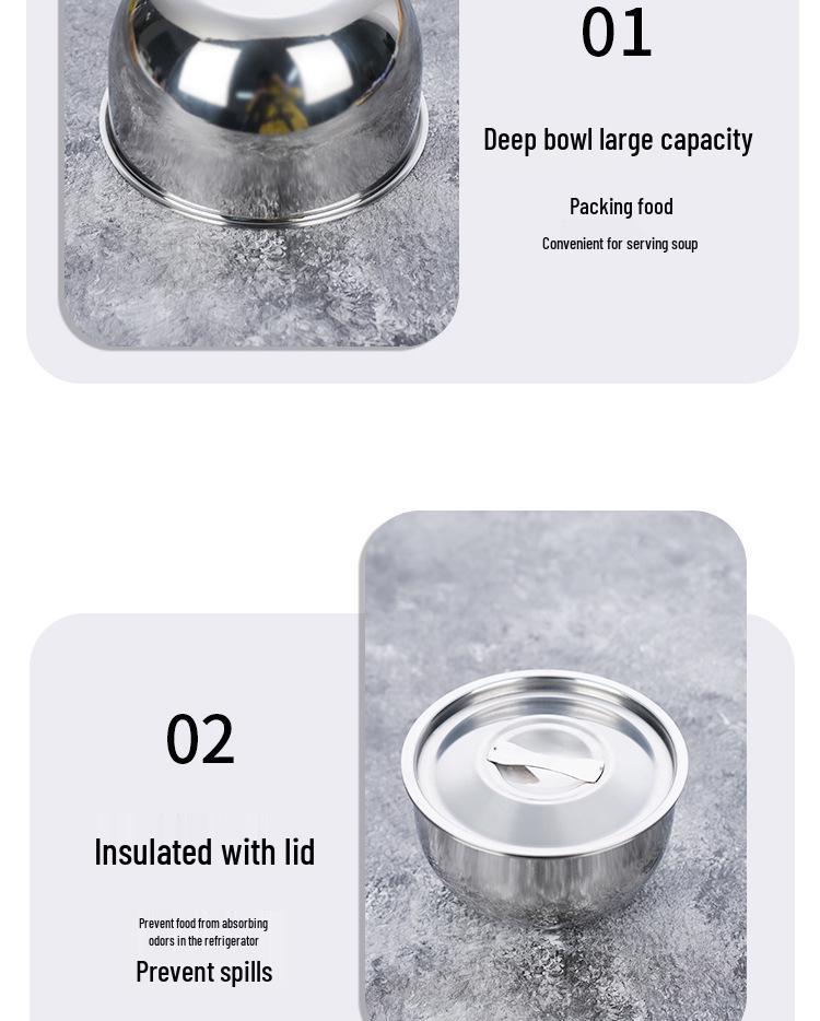 Stainless Steel Double Boiler with Lid - Steamed Egg & Baby Food Bowl