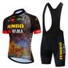 Jumbo Visma Cycling Jersey Set Short Sleeve Mens Breathable Quick Dry Mountain Road Bike Apparel