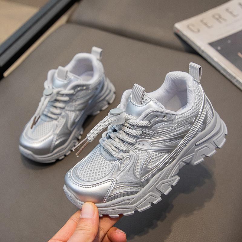 Children's sports shoes Boys' shoes Spring and autumn mesh breathable children's shoes Girls' dad shoes Soft-soled casual running shoes