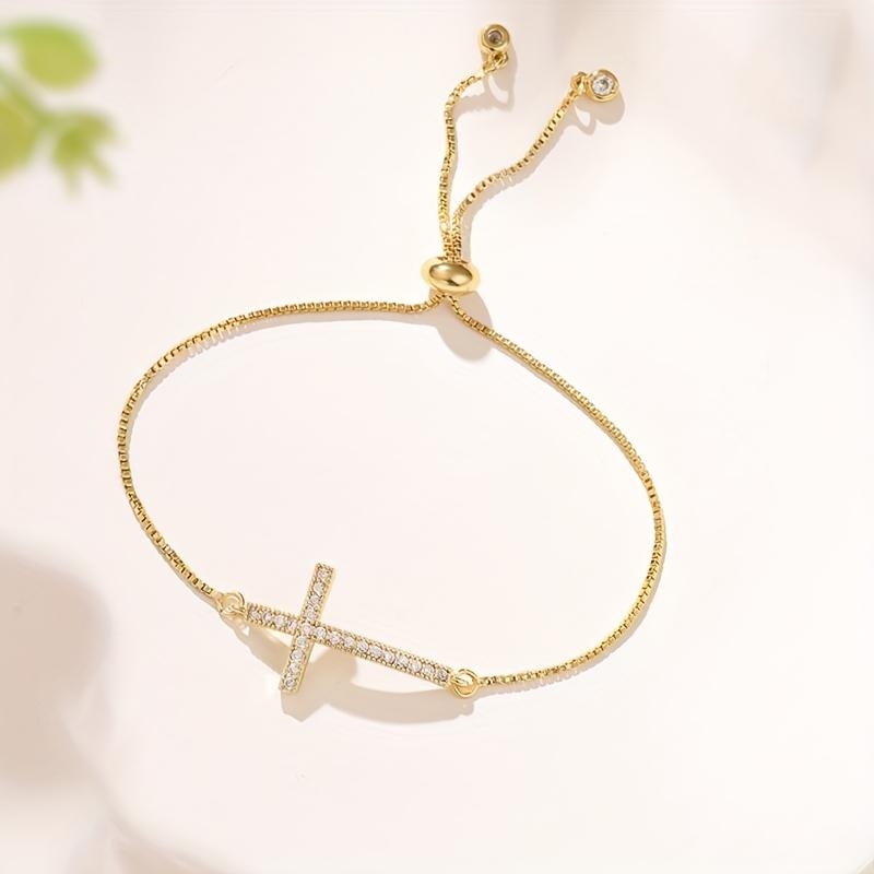 Cross bracelet, adjustable pull-out fashion jewelry, vintage style, suitable for daily wear  gift giving, all-season accessories