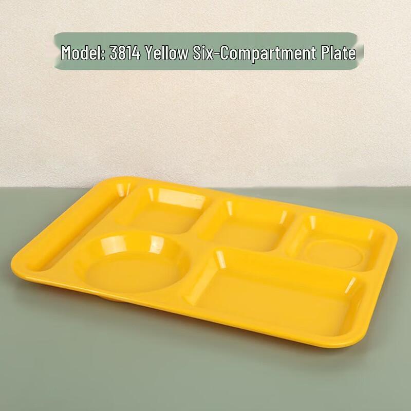 Melamine Rectangular Six-Compartment Lunch Tray