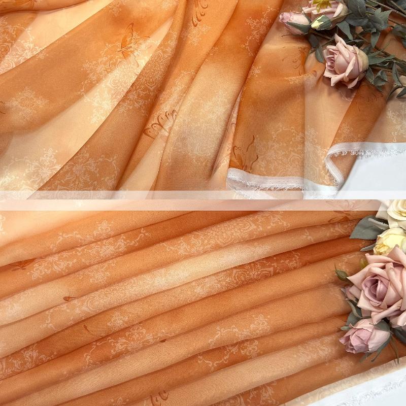 

100x150cm Chinese Butterfly-dyed Printed Chiffon Fabric Classical Hanfu Fabric Diy Hanfu Shirts Doll Cloth Sewing Fabric 100x150cm