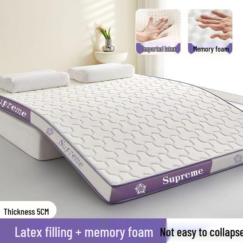 Latex Memory Foam Matratze Weiche Auflage für Studentenwohnheime - Faltbar, Einzelgröße