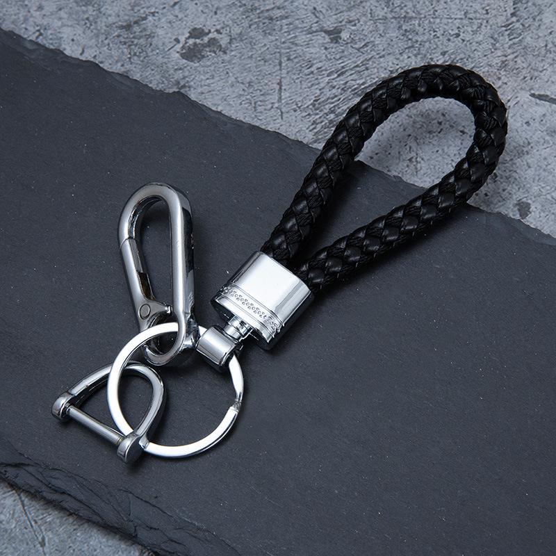 Men's High-End Woven Rope Keychain: Anti-Lost Key Ring for Cars & Motorcycles