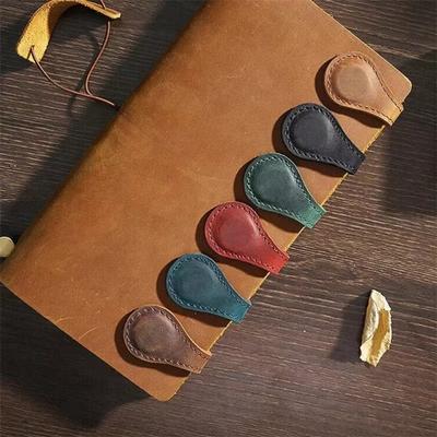 New PU Genuine Leather Magnetic Bookmark Double-sided Magnetic Buckle Notebook Page Pagination Clip Learning Reading Accessories