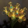 Stainless Steel LED Solar Courtyard Light - Waterproof Outdoor Fiber Optic Flower Ground Plug for Villa Garden Atmosphere